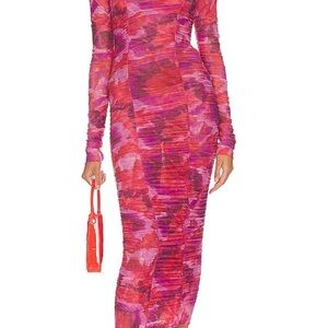 Rococo Sand Pink and Purple Long Sleeve Dress